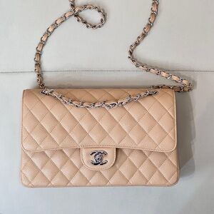 Chanel Beige Quilted Shoulder Bag